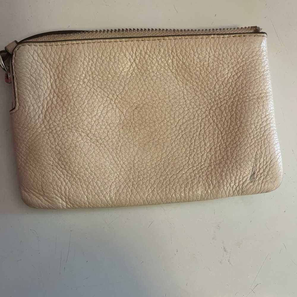 Preowned Coach Cream Wristlet with Fun Patches - Picture 2 of 3